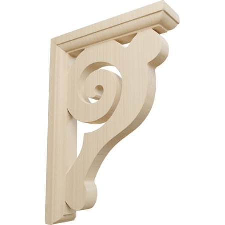 Ekena Millwork 1 1/2"W x 6"D x 8 1/2"H Bulwark Bracket, Rubberwood BKT01X06X08BURW
